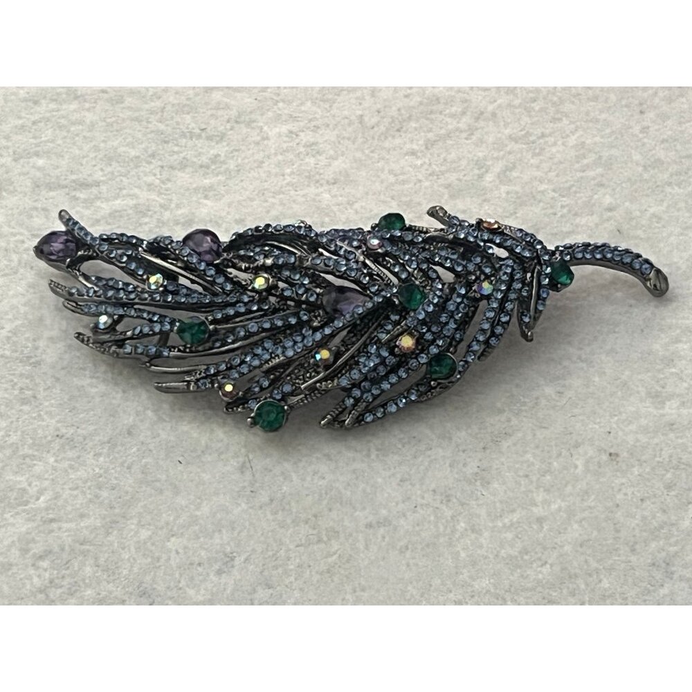 old money‎ glam large rhinestone shoulder pin brooch 4in - Picture 13 of 13